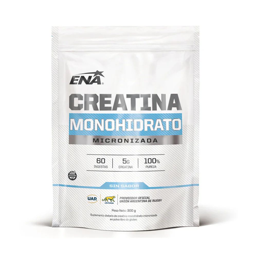 Creatina Monohidrato ENA Sport 300 g, envase frontal