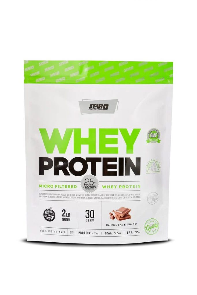 Whey Protein Star Nutrition 2 lb sabor Chocolate, doypack frontal